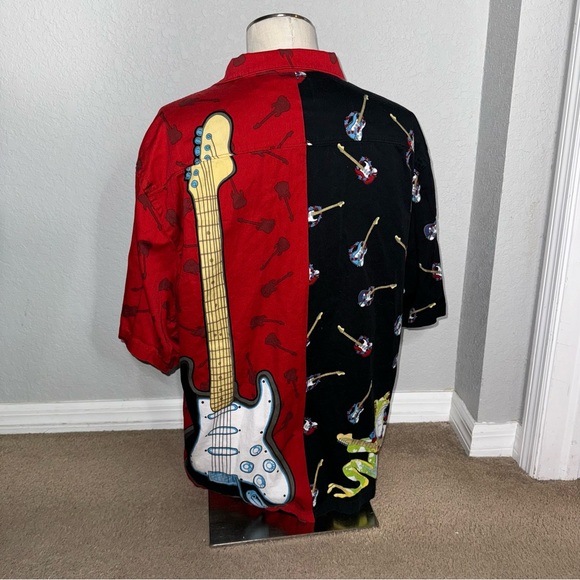 Chillwear Y2K frog guitar all over print graphic Button Front Shirt XL - Picture 10 of 12